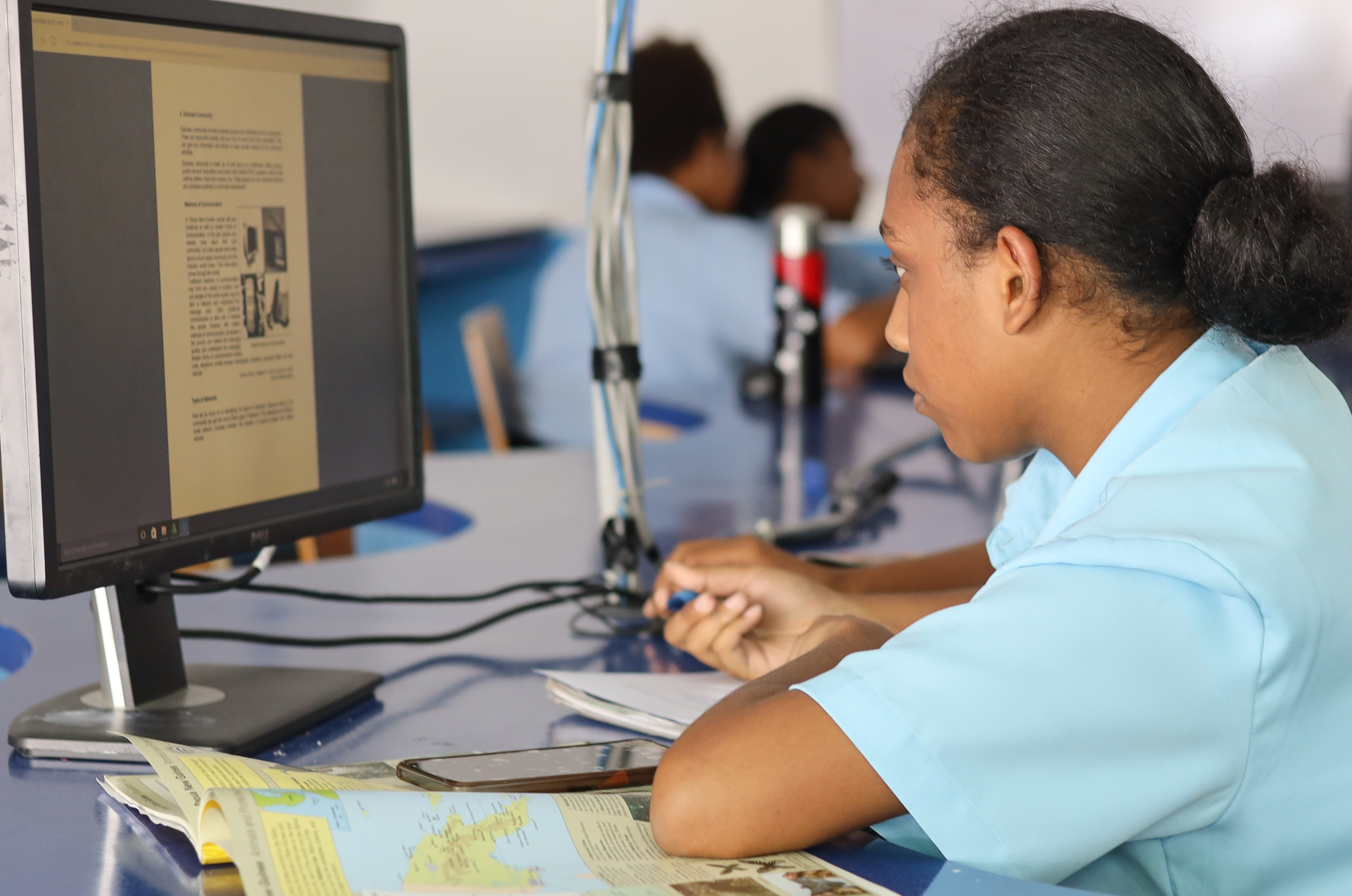 Kundu FODE student using computer for online learning